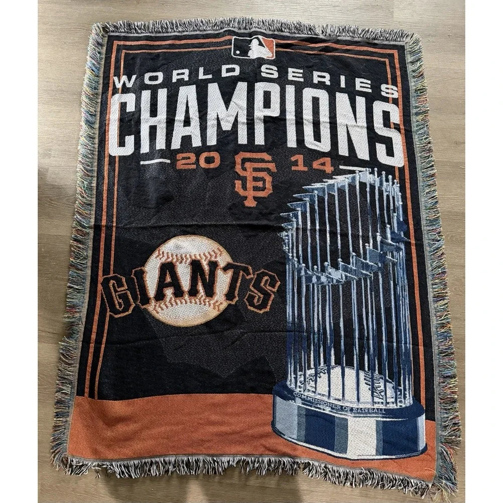 MLB‎ San Francisco SF Giants Woven Tapestry Throw Blanket 46x60 NWOT